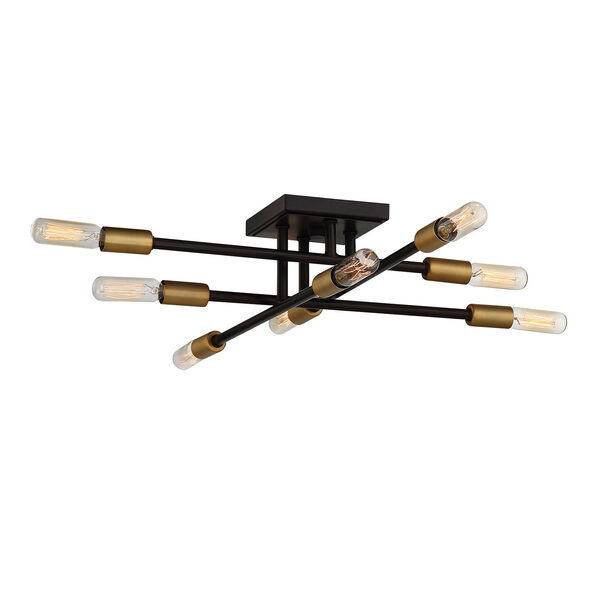 Lyrique Bronze with Brass Accents Eight-Light Semi-Flush, image 2