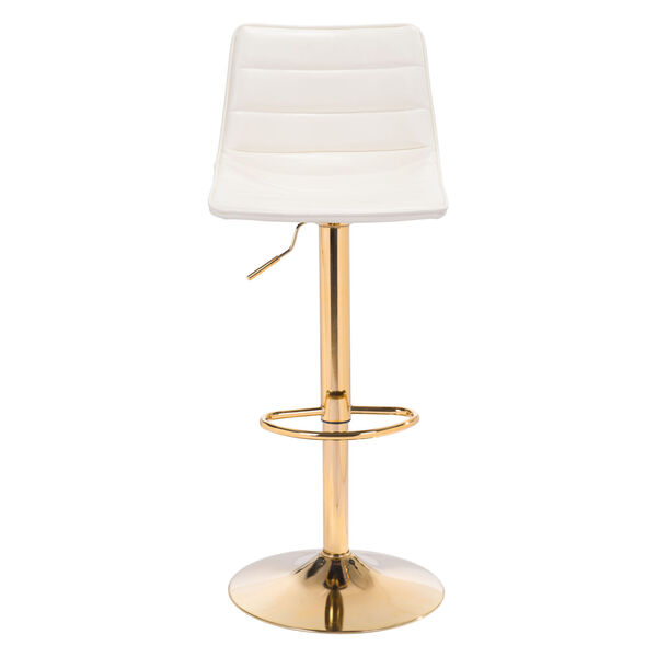 Prima White and Gold Bar Stool, image 4