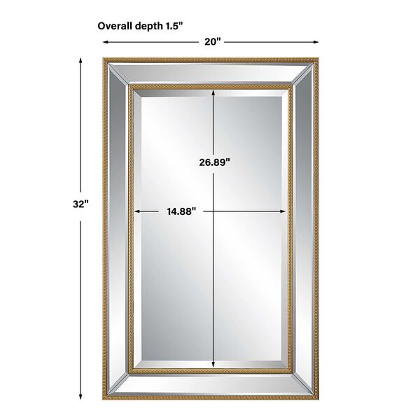 Cooper Double Gold Frame Wall Mirror, image 3