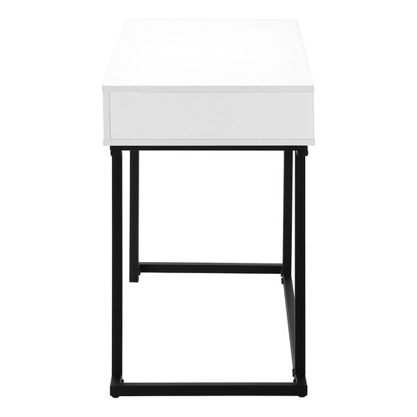White and Black Writing Desk with One Drawer, image 5