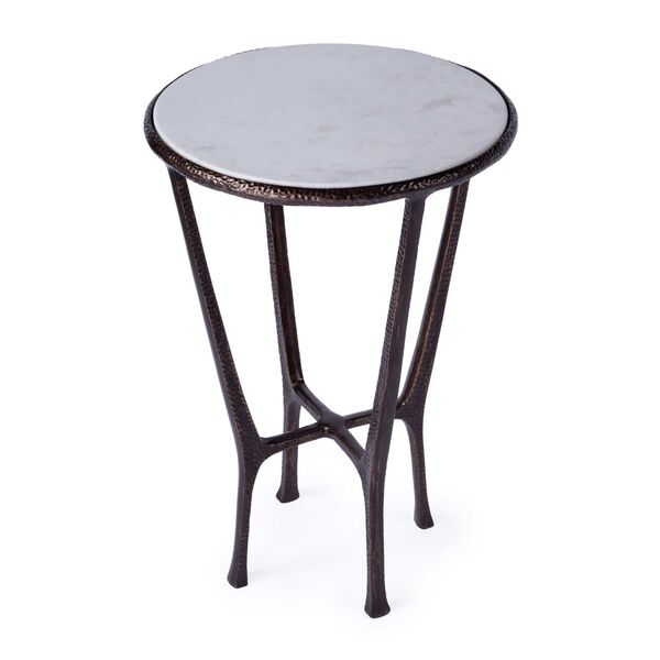 Lania Bronze Outdoor Marble Side Table, image 1