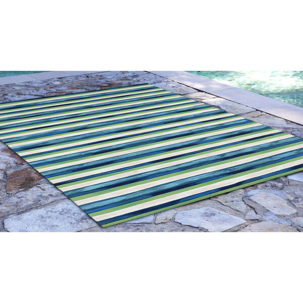 Visions Ii Warm Rectangular 8 Ft. x 10 Ft. Painted Stripes Outdoor Rug, image 3