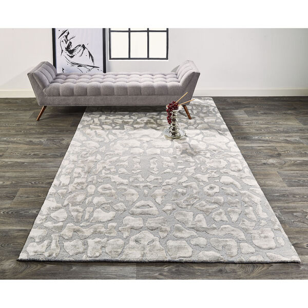Mali Lustrous Tufted Abstract Gray Rectangular: 3 Ft. 6 In. x 5 Ft. 6 In. Area Rug, image 2