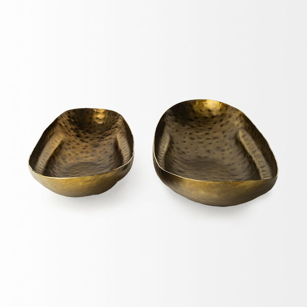 Karmen Gold Hammered Bowl, Set of Two, image 3