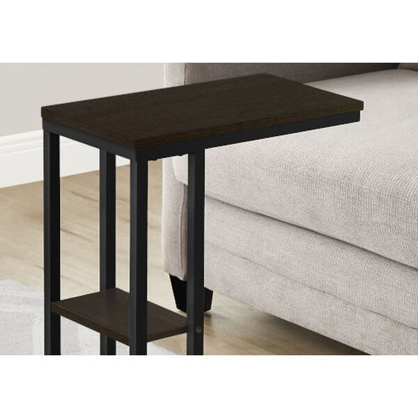 Espresso and Black End Table with Shelf, image 3