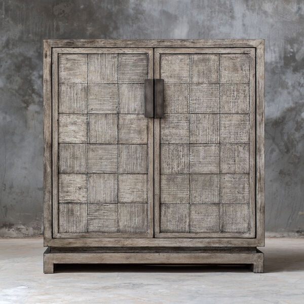 Hamadi Distressed Gray 34-Inch Two Door Cabinet, image 2