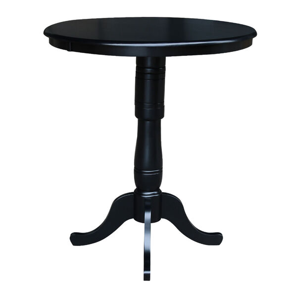 42-Inch Tall, 36-Inch Round Top Black Pedestal Pub Table, image 3