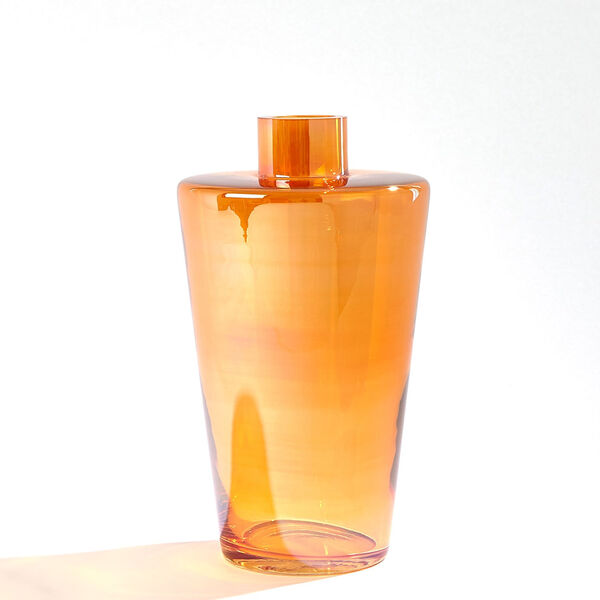 Luster Orange 8-Inch Shoulder Vase, image 1