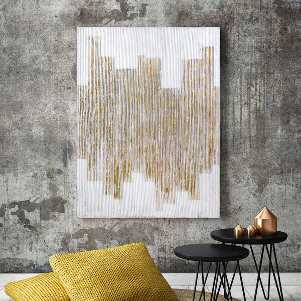 The City Textured Glitter Unframed Hand Painted Wall Art, image 1