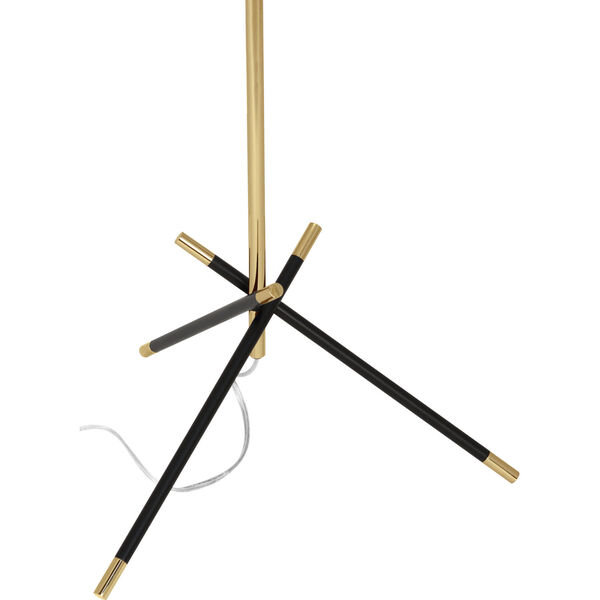 Thatcher Modern Brass with Matte Black One-Light Floor Lamp, image 2