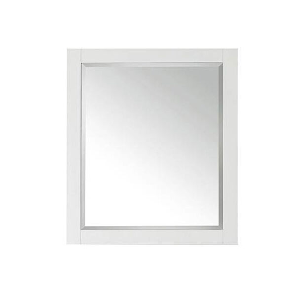 White 28-Inch Beveled Edge Rectangular Mirror, image 1