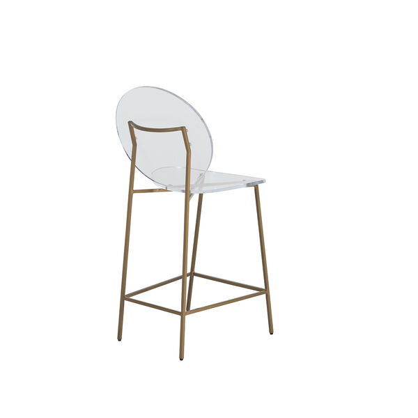 Sandy Clear Acrylic And Antique Gold Counter Stool, image 4