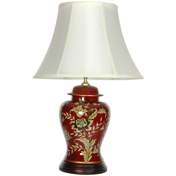 22.5-inch Golden Foliage Porcelain Lamp, image 1