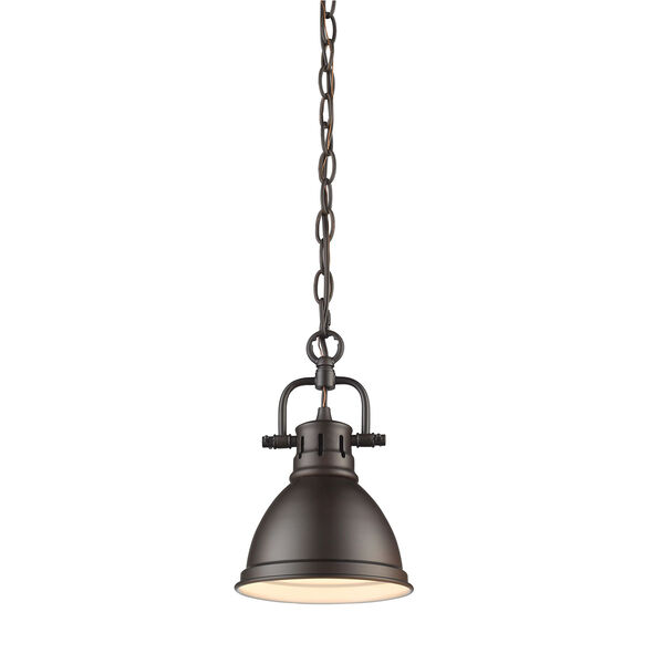 Duncan Rubbed Bronze One-Light Mini Pendant with Chain and Rubbed Bronze Shade, image 2