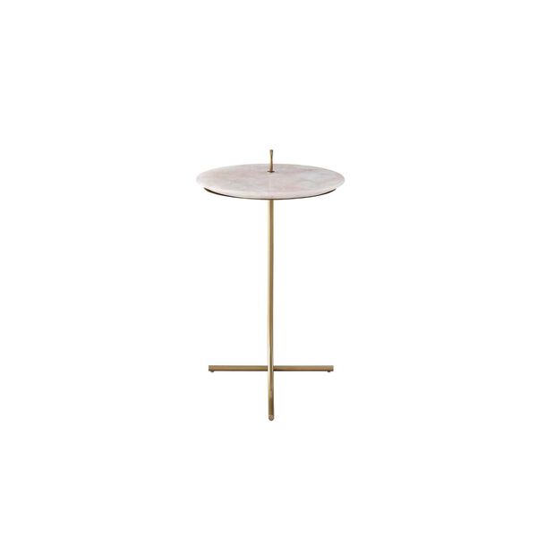 Tranquility Rose Quartz White and Gold Accent Table, image 4