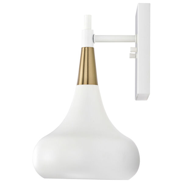 Phoenix Matte White and Burnished Brass One-Light Wall Sconce, image 4
