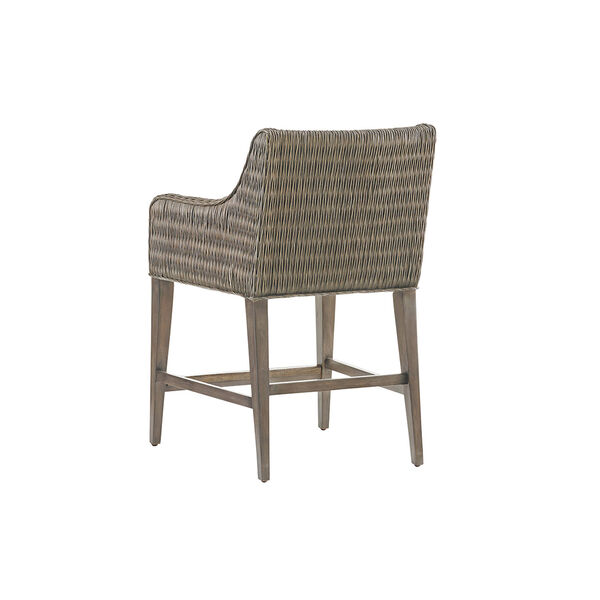 Cypress Point Smoke Gray and Brown Turner Woven Counter Stool, image 3