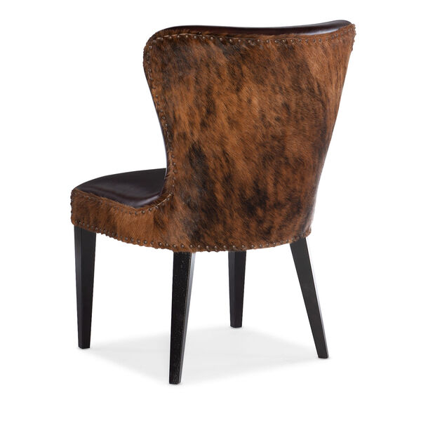 Kale Espresso Accent Chair with Dark Brindle Hide on Hide, image 3