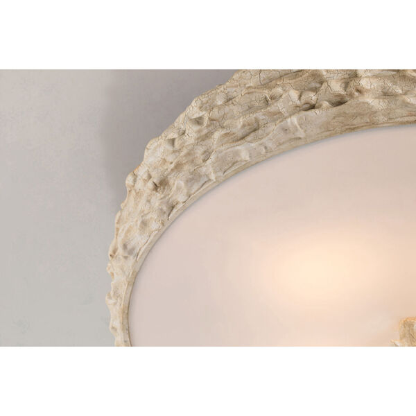 Trellis Hand-Painted with Putty Patina and Silver Leaf Orb Four-Light Flush Mount, image 3