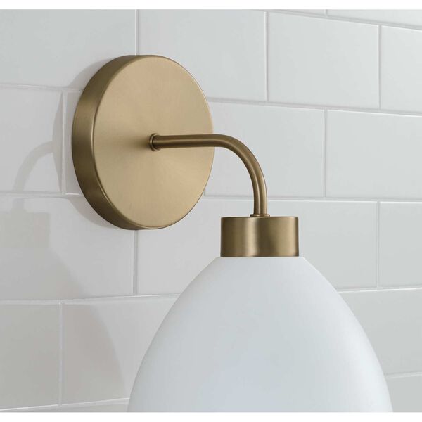 Ross Aged Brass and White One-Light Wall Sconce, image 3