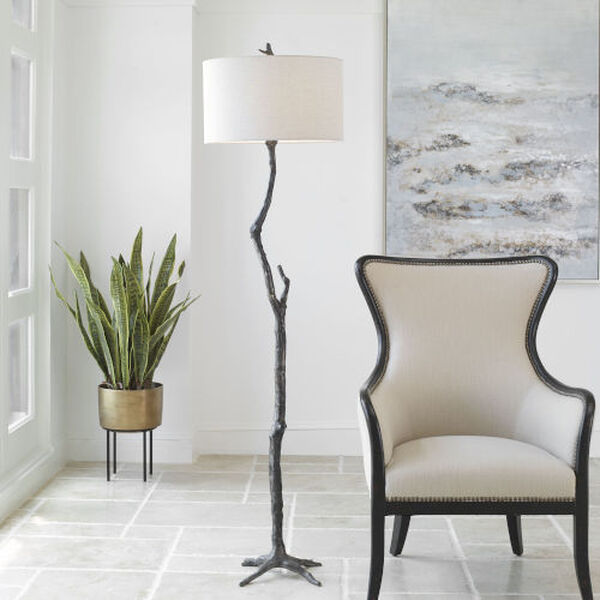 Spruce Rustic Black and Silver One-Light Floor Lamp, image 2