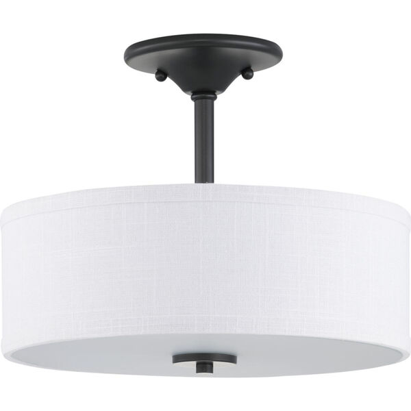 Graphite Two-Light Semi-Flush With Fabric Shade, image 1