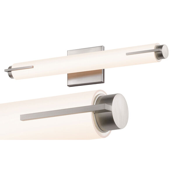Tubo Slim Satin Nickel LED 19.5-Inch Spine Trim Bath Fixture Strip, image 2