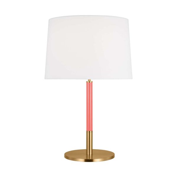 Monroe Burnished Brass Pink One-Light Table Lamp, image 1
