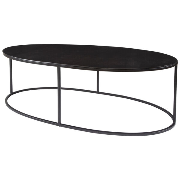 Coreene Aged Black Oval Coffee Table, image 3