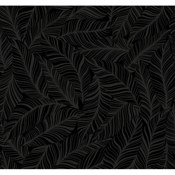 Tropics Black Rainforest Canopy Pre Pasted Wallpaper - SAMPLE SWATCH ONLY, image 2