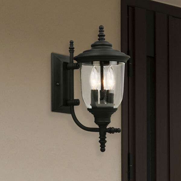 Pinedale Matte Black Seven-Inch Three-Light Outdoor Wall Sconce, image 4
