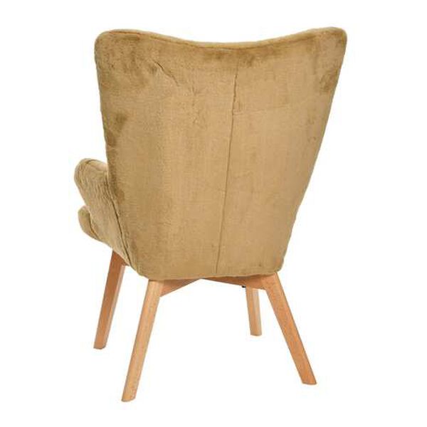 Light Brown Plush Wingback Chair, image 3