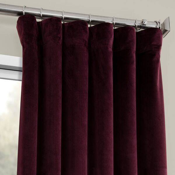 Red Heritage Plush Velvet Curtain Single Panel, image 2