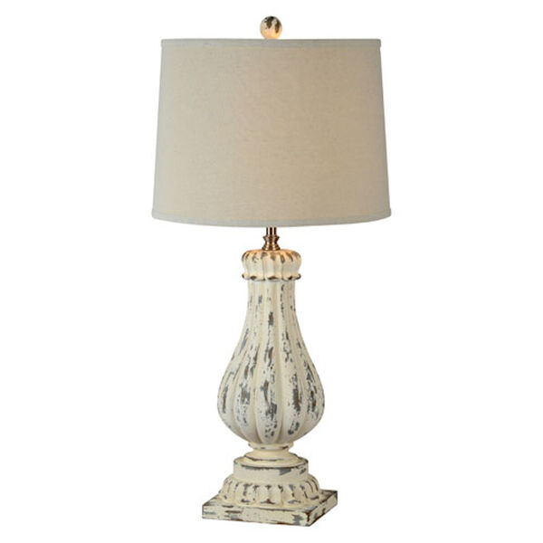 Charlotte Distressed White with Blueish Accents One-Light Table Lamp, image 1