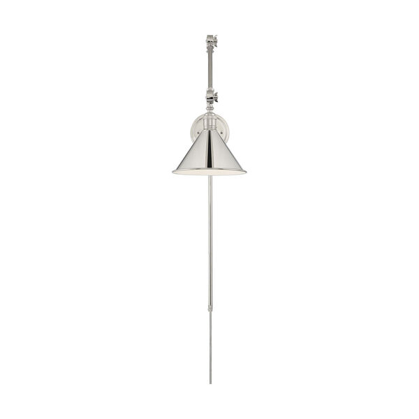 Delancey Nickel Polished One-Light Adjustable Swing Arm Wall Sconce, image 2