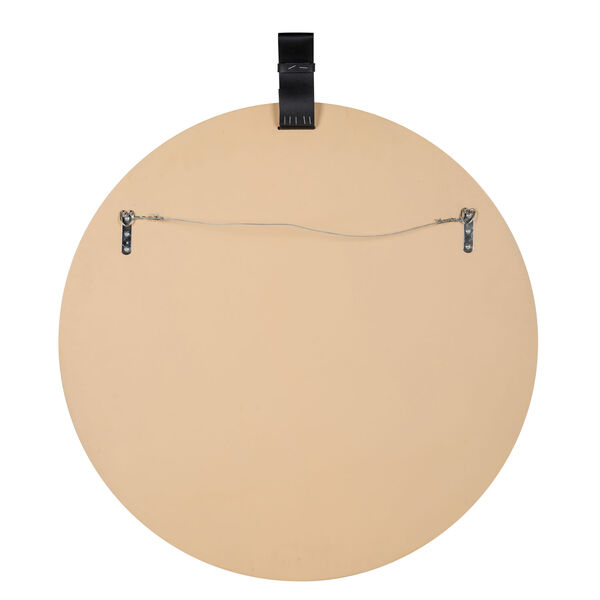 Heppner Blonde Wood Mirror with Leather Accent Strap, image 4