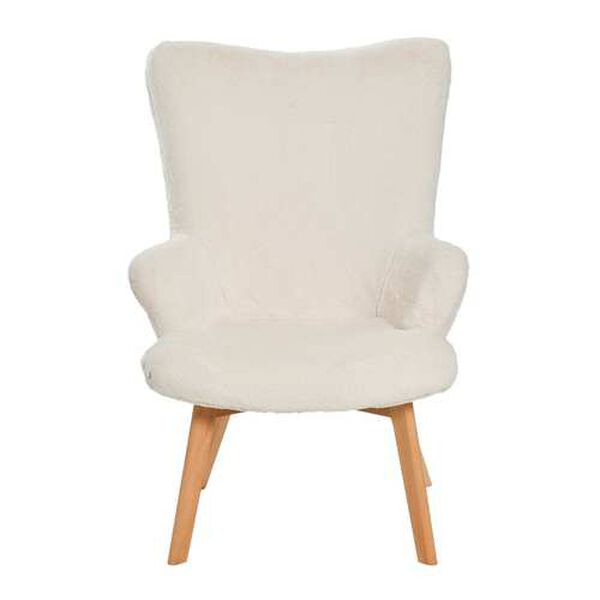 White Plush Wingback Chair, image 4