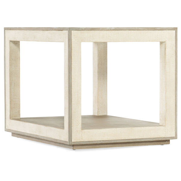 Cascade Taupe Laquered Burlap End Table, image 1