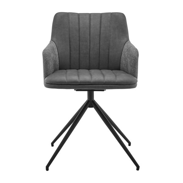 Simone Matte Black Gray Arm Chair, Set of Two, image 3
