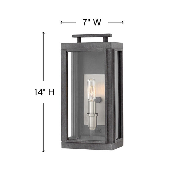 Sutcliffe Aged Zinc 7-Inch One-Light Outdoor Small Wall Mount, image 4