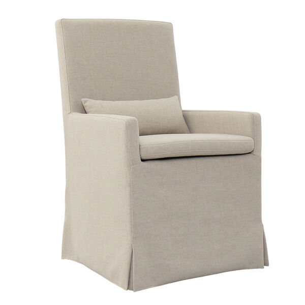 Sandspur Beach Brushed Linen Arm Dining Chair, image 1