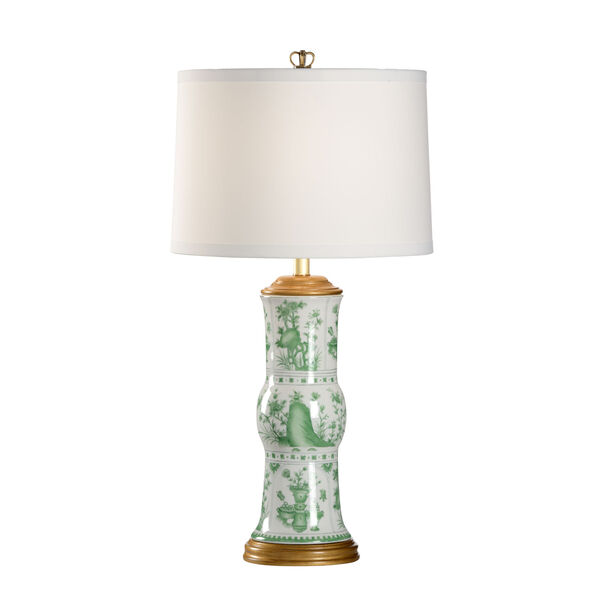 Canton Green and White One-Light Vase Table Lamp, image 1