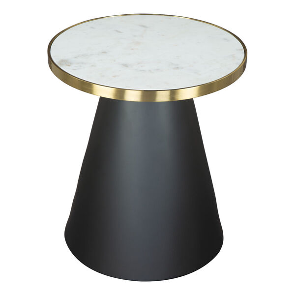 Fusion Black, Gold, and White Marble Side Table, image 1