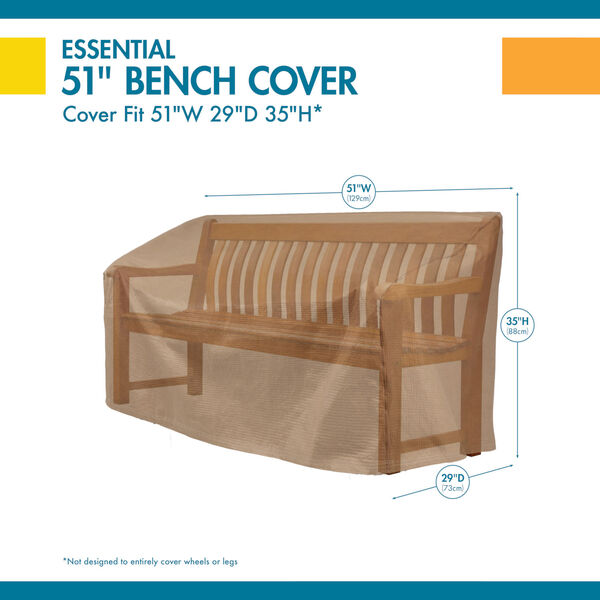 Essential Latte 51-Inch Bench Cover, image 2