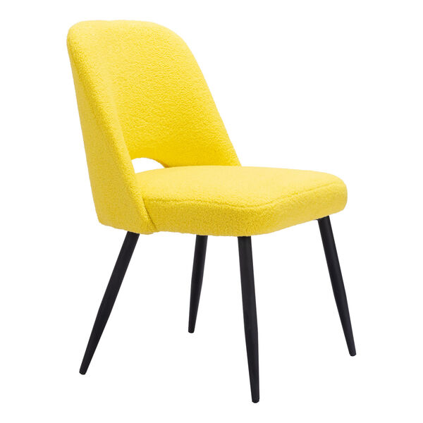 Teddy Yellow and Matte Black Dining Chair, image 6