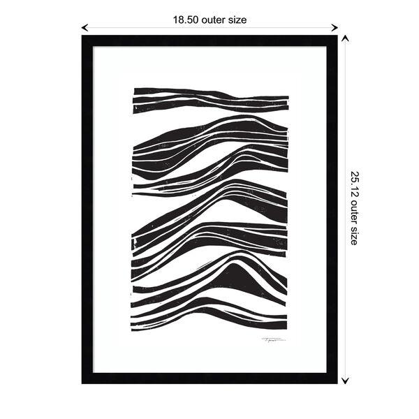 Statement Goods Black Abstract Waves 19 x 25 Inch Wall Art, image 3
