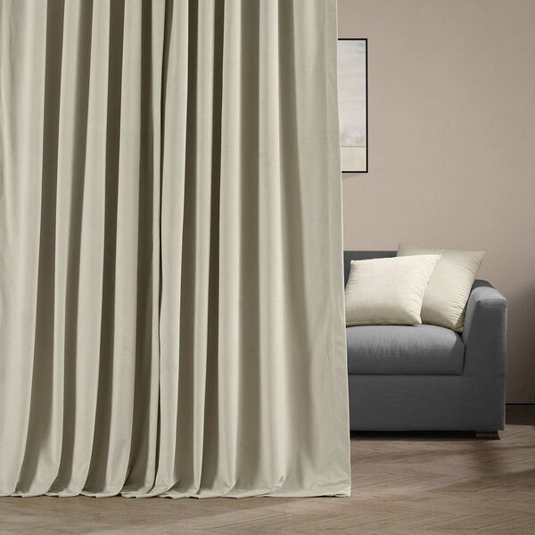 Cool Beige Double Wide Blackout Velvet Single Curtain Panel 100 x 120, image 2
