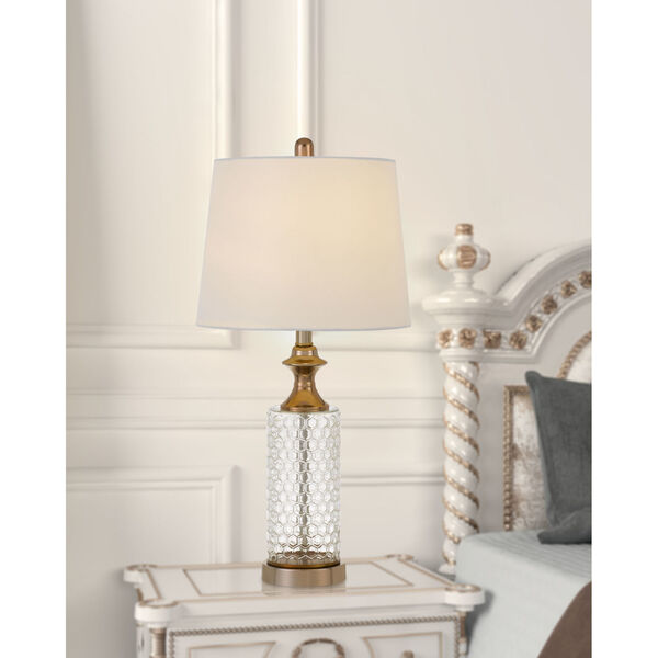 Breda Brass and Clear One-Light Lamp Set, image 2