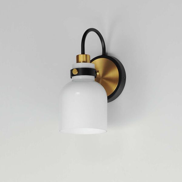 Milk Black Satin Brass One-Light Wall Sconce, image 2