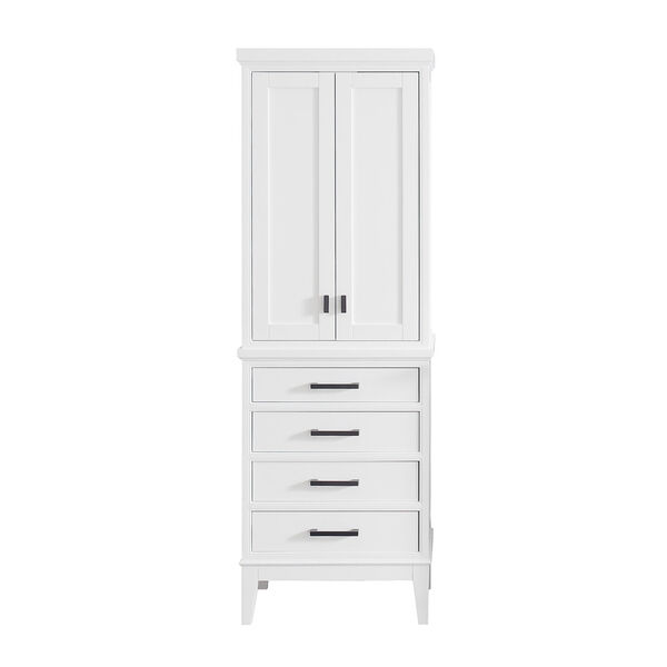 Madison White 24-Inch Linen Tower, image 1